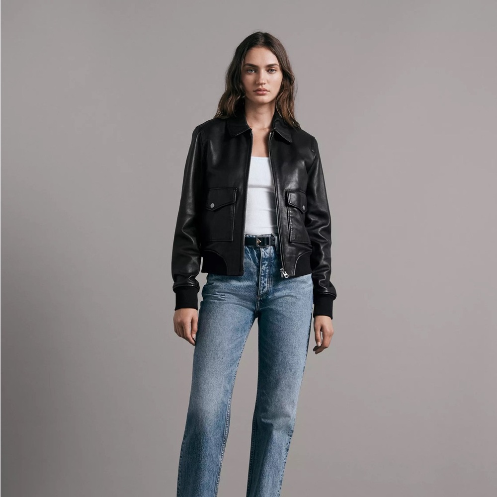 Rag & bone Andrea - Leather Bomber Jacket